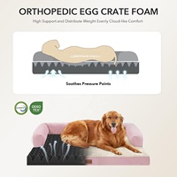 Fabricant de lits pour chiens sur mesure, canapé orthopédique imperméable en velours cristal pour animaux de compagnie, vente en gros, lit en éponge à haute soutien 28D 35D, usine OEM