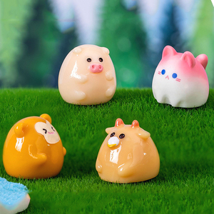 Mini figurines d'animaux en résine, miniatures, décorations de bureau, tigre, pingouin, lapin mignons, décorations de paysage, accessoires DIY - Product Image 5