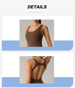 Body Deportivo Casual sin Mangas con Cuello en U para Gimnasio y Fitness para Mujer, Jumpsuit de Yoga de una Pieza con Espalda Descubierta y Pierna Acampanada - Product Image 5