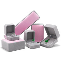 Quantité minimale de commande bas personnalisé luxe velours en peluche bijoux boîte d'emballage pour bague boucle d'oreille pendentif Bracelet collier bijoux boîte cadeau emballage