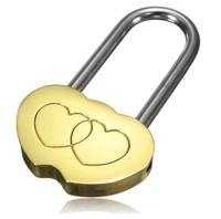 Cadenas créatif gravé en forme de double cœur en laiton massif, cadenas porte-bonheur pour couple, cadeau idéal pour la Saint-Valentin ou les fêtes