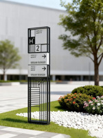 Système de signalétique directionnelle élégant en aluminium, support de panneau de sol double face pour centre commercial, hôtel, bureau, parc, tableau d'orientation