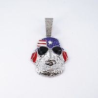 PD3165 chaîne de strass complète de style hip-hop européen et américain bijoux personnalisables pour hommes-pendentif tête d'animal nouvelle mode de rue