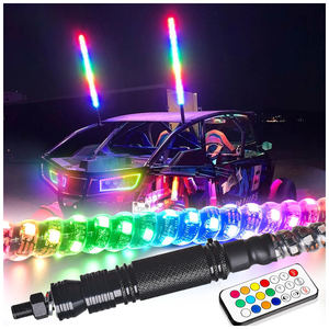 Loyo 12V látigo luz 3/4Ft Led bandera poste luz 5V Rgb Color con bandera Ip67 impermeable antena iluminada látigo para Polaris Atv Utv - Product Image 1