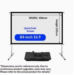 Écran pliable rapide de 84 pouces 16:9 avec <span class=keywords><strong>tissu</strong></span> anti-reflet en métal pour salon, home cinéma, visionnage de films, écrans de projection - Product Image 6