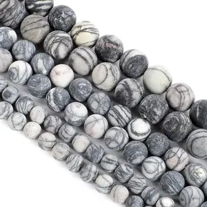 Cuentas de piedras preciosas naturales de alta calidad, 8mm, color negro, venta al por mayor