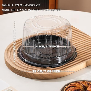 Boîtes d'emballage rondes en plastique pour gâteaux, jetables, avec couvercle en dôme, personnalisables, de haute qualité, pour usage domestique et en supermarché, vente en gros - Product Image 4