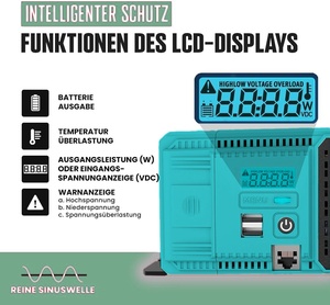 Inversor de Potência de Onda Senoidal Pura 12V <span class=keywords><strong>24V</strong></span> 220V 1000W 1100W DC para AC Off-Grid para RV com Controle Remoto - Product Image 5