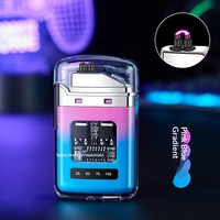 Briquet électronique à arc étanche d'extérieur à coque transparente avec affichage LED de puissance, piles incluses, vente en gros de cigarettes