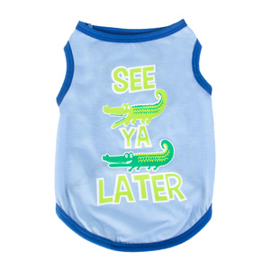 Vente en gros de chemises pour animaux de compagnie polyester respirant vêtements pour animaux de compagnie gilet à motif personnalisable pour chien et chat chemise sans manches d'usine en stock - Product Image 3
