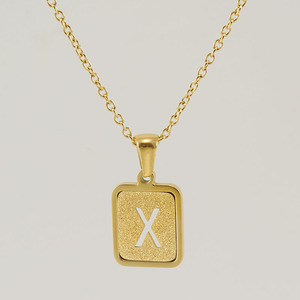 Nuevo Collar de Acero Inoxidable con Colgante de Letra Inglesa Hueca, Collar de Letra en Acero Inoxidable 18K con Acabado Dorado para Mujer - Product Image 4