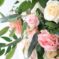 Ensemble d'arche de mariage en fleurs artificielles rose poudré faites à la main - Décoration d'événements festifs durable et écologique - Fabrication en usine