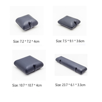 Boîte de rangement pour bijoux en plastique bleu avec logo personnalisé, en cuir PU, doublure en velours de qualité supérieure, style le plus récent, emballage de la marque Mingxin