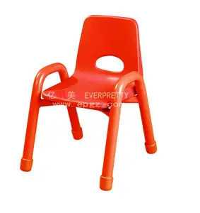 Factory Direct Colorful Kindergarten Chair Kids Plastic Chair with Metal Frame