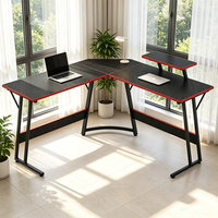 Bureau de jeu en forme de L sur mesure du fabricant d'origine, hauteur fixe, structure en acier, étagère de rangement, bureau d'ordinateur de haute qualité