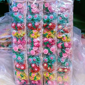 Mylulu 10 cái/bộ Châu Âu Và Mỹ Trẻ Em Hairball Hairring Tóc Sợi Dây Thừng Với Mùa Hè Tươi Ban Nhạc Cao Su Mũ Tóc Quan hệ - Product Image 6