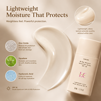 Crème solaire biologique Lance OEM Private Label SPF 50 à large spectre pour la protection UV en extérieur, flacon souple léger