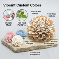 Diffuseur de parfum d'intérieur personnalisé en bois massif avec fleurs séchées et fleurs artificielles en bois Sola
