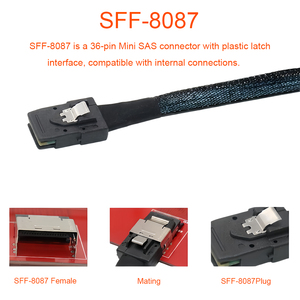 Câble haute vitesse Mini SAS 36 broches SFF-8087 vers SFF-8482 pour connexion de disque dur, <span class=keywords><strong>SSD</strong></span>, carte mère de serveur et RAID - Product Image 3