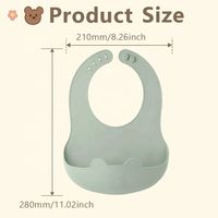 Bavoirs pour bébé en silicone imperméables sans BPA, nouveau design, forme d'ours personnalisée, options colorées, vente en gros, fermeture à bouton pression pour maternité