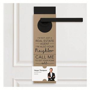 Stampa Personalizzata di Volantini Pubblicitari Bifacciali per Agenzie Immobiliari - Cartelli da Appendere alla Porta 'Hey Neighbor' - Product Image 6