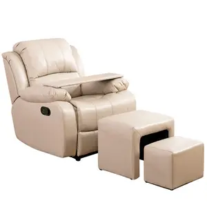 Sofá de belleza reclinable, silla de salón con taburete, sofá moderno