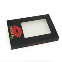 Emballage de cartes personnalisées de luxe avec fenêtre transparente, boîte pliante en papier pour la présentation de produits de marque