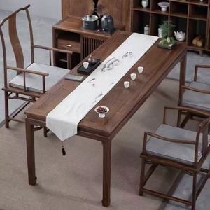 Juego de Mesa de Té de Estilo Chino Moderno con Patas en Forma de Herradura, Muebles de Madera de Olmo Antiguo para Sala de Estar - Product Image 4
