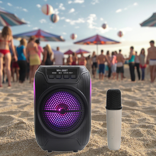 SA-62 Stylish Portable Wireless Speaker BT 120Hz-20KHz Range RGB LED 400MAH Lithium Battery Power Built-in Microphone