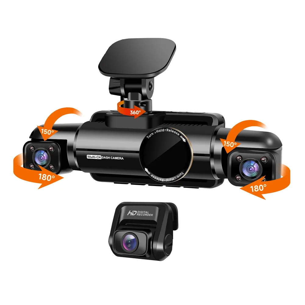 Gravador de câmera para carros traseiro e dianteiro com sensor de movimento e traço de segurança 1080P DVR