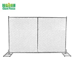 Panel pagar Tautan rantai 6x10 pagar keamanan sementara galvanis pagar Amerika dengan mudah dirakit 60mm dikirimkan panas pertanian 3D