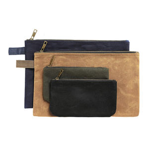 <b>Men</b> Travel <b>Toiletry</b> <b>Bag</b> Plain Custom Logo Unisex Zipper <b>Toiletry</b> Waxed Canvas <b>Bag</b> Pouch Cosmetic <b>Bag</b> - Product Image 6