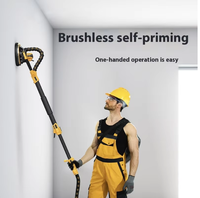 Nouvelle vente électrique sans balais Double lampe ceinture mur polisseuse longue tige papier de verre meuleuse mastic avec ponceuse Machine