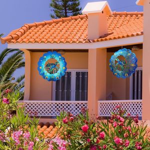 Elegante Molinillo de Viento Metálico de 12 Pulgadas, Escultura Cinética de Tortuga, Decoración Colgante de Acero 3D, Adornos de Jardín con Forma de Libélula - Product Image 4