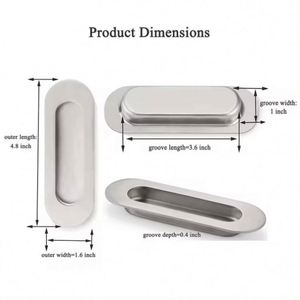 WEKIS Tirador Empotrado Moderno de Acero Inoxidable de 1/2 pulgada para Puertas Correderas de Granero, Armarios, Villas y Apartamentos, Acabado Cepillado - Product Image 2