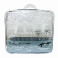 Contenedores cosméticos de tamaño de vuelo transparente para mascotas, botellas de viaje de plástico vacías para loción, champú, crema, jabón, Juego de 11