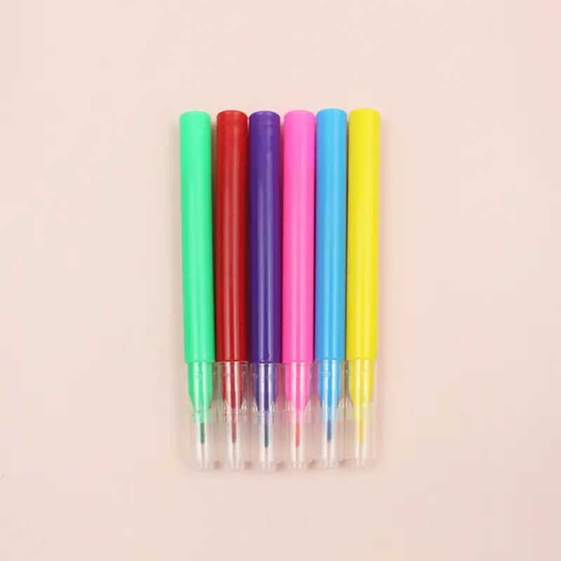 Caneta marcadora ponta de feltro para crianças, caneta colorida em 6 cores para presentes