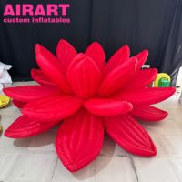 Accessoires de fleurs bleues gonflables, grande fleur de lotus gonflable pour décor publicitaire