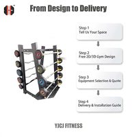 Estante de Almacenamiento para Mancuernas con Múltiples Barras Horizontales, Estructura Compacta de Múltiples Niveles para Equipos de Entrenamiento de Fuerza Comercial