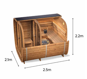 Cabina de Sauna Exterior de Madera Maciza con Vestuario Integrado - Product Image 3