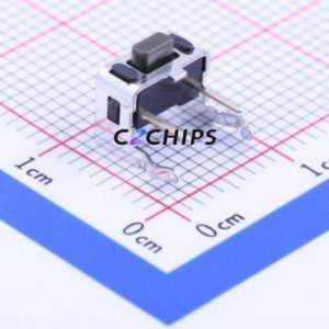 SKHLLBA010 Tactile Switch Through hole Component (THT) Switch Single Pole Single Throw Rectangle Button Right Angle Insert 7.3mm - Product Image 1