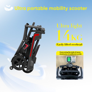 สกู๊ตเตอร์ไฟฟ้า EU Ultra-Light 14 กก. 3 ล้อ แบบกระเป๋าเดินทางอลูมิเนียม พับได้ แบตเตอรี่คู่ ระยะทาง 40 กม. สำหรับผู้สูงอายุ ใช้ในชีวิตประจำวัน - Product Image 2