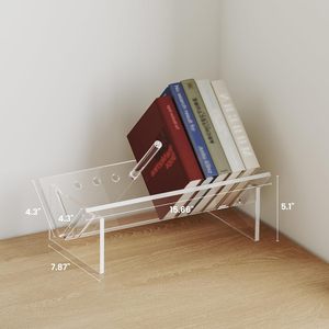 Trong suốt <span class=keywords><strong>Acrylic</strong></span> Máy tính để bàn kệ sáng-cuốn sách nhỏ <span class=keywords><strong>CD</strong></span> hiển thị Tạp Chí và lưu trữ giá - Product Image 2