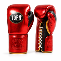 Gants de boxe TOPN en dentelle 6oz-16oz en cuir microfibre pour adultes, entraînement de sparring, sac de frappe, Muay Thai, MMA, équipement respirant avec protection du poignet OEM