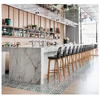 Comptoir de bar en pierre de marbre, de luxe, design moderne, de restaurant, de service de gâteaux