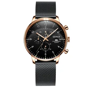 商务休闲设计计时手表男士不锈钢手表优质奢华手表