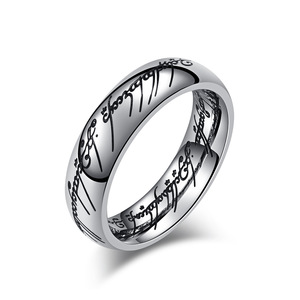 Anillo de <span class=keywords><strong>poder</strong></span> de patrón mágico grabado de doble cara de alta calidad a prueba de agua <span class=keywords><strong>anillos</strong></span> de joyería de moda de acero inoxidable para hombres - Product Image 5