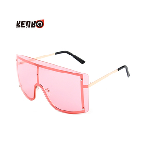 Kenbo 2020 hợp thời trang Gradient UV400 kính mát cho phụ nữ sang trọng quá khổ lớn khung kim loại không có vành bạc hợp Kim Lá chắn kính - Product Image 4
