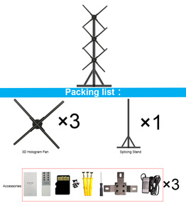 Ventilateur holographique 3D de 65 cm (taille humaine) avec boîtier en acrylique et support, 2500 nits, 4K, pour mur vidéo et assemblage 3D - Product Image 5