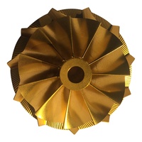 Impeller Turbocharger Billet Titanium Aluminium Kustom, Roda Kompresor Turbo untuk Suku Cadang Mesin Mobil Balap Universal